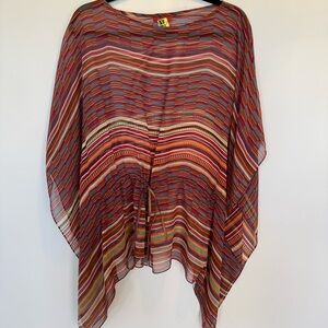 Sundance 100% silk Western Serape poncho